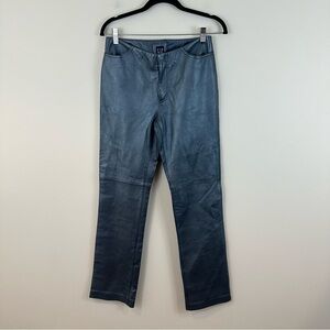 GAP Metallic Silver 100% Genuine Leather Pants Size 6 NWT